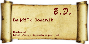 Baják Dominik névjegykártya